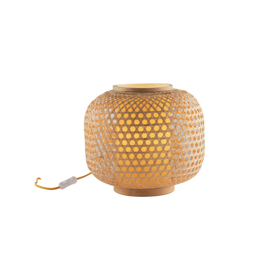 Lume in bambù naturale diffusore termoplastica cavo tessuto ocra varie dimensioni 1XE27 non incl. ZEN Lume in bambù naturale diffusore termoplastica cavo tessuto ocra varie dimensioni 1XE27 non incl. ZEN